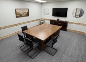 This conference room rental near St Augustine is located at Share Space Coworking and holds up to 14 guests.